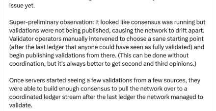 Ripple称XRP账本在网络暂停一小时后恢复在线